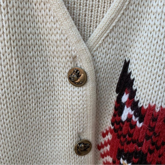 Vintage Caldwell Knit Cardigan Equestrian Horse Jump Fox Canadian Pure Wool 50s - Picture 5 of 9